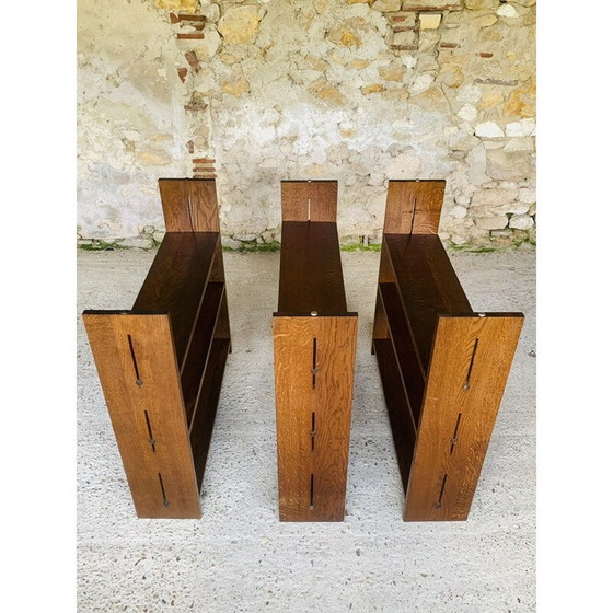 Image 1 of Set of 3 vintage oak shelves, 1960