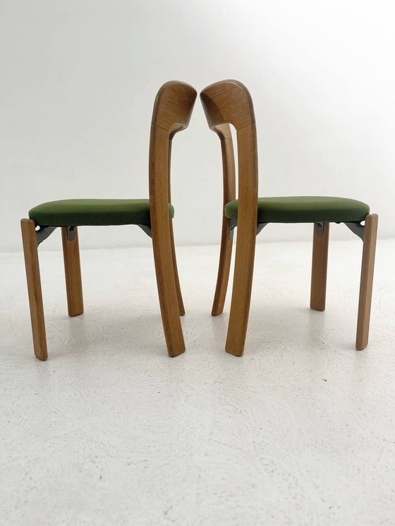 Image 1 of Set of 5 Postmodern Green Stackable Chairs by Bruno Rey for Dietiker, 1970s