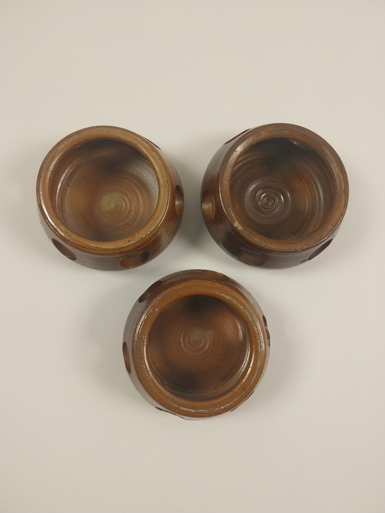 Image 1 of 3x Vintage tea light holders pottery