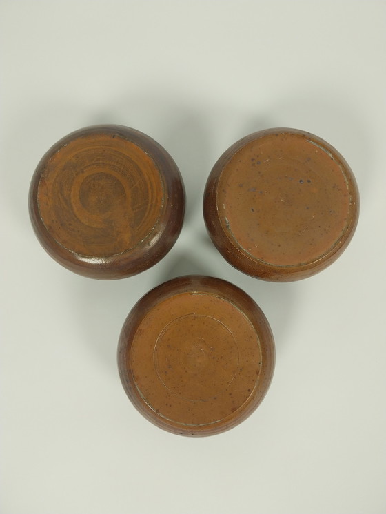 Image 1 of 3x Porte-bougies à réchaud vintage poterie