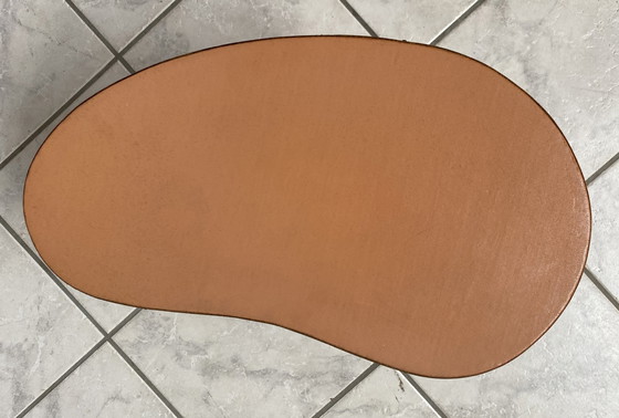 Image 1 of Pink Leatherette Kidney Shaped Plant Table 1960S