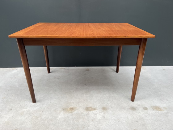 Image 1 of Mid Century dining room table, extendable 