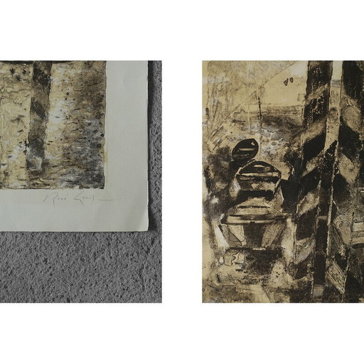 Vintage lithograph by René Genis, 1970