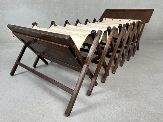 Image 1 of Antique British "Cabinetta" Field Bed - Oak