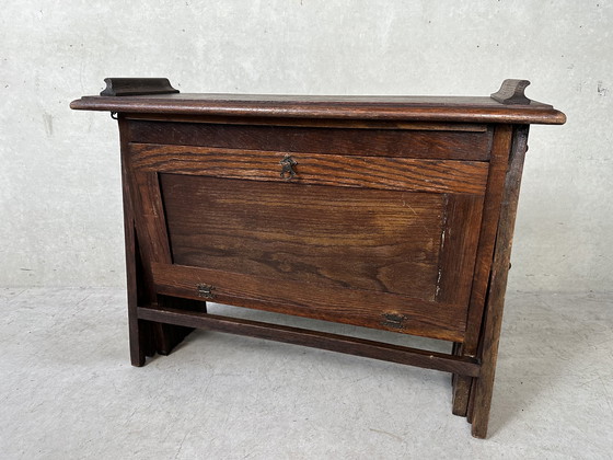 Image 1 of Antique British "Cabinetta" Field Bed - Oak