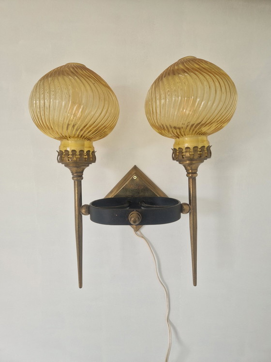 Image 1 of Mid-Century Wall Lamp In The Style Of Gio Ponti