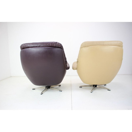Image 1 of Pair of vintage Scandinavian leather adjustable armchairs by Peem, Finland 1970s