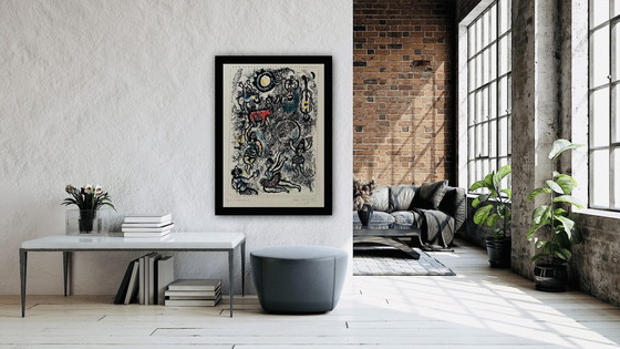 Image 1 of Marc Chagall "Les Saltimbanques" Litografia a colori 1969. La Collection Sorlier 591. Firmata e numerata sulla lastra.