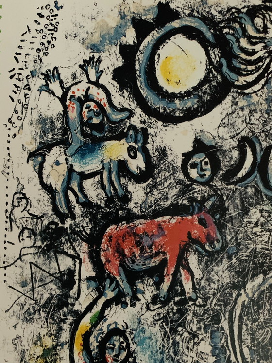 Image 1 of Marc Chagall "Les Saltimbanques" Litografia a colori 1969. La Collection Sorlier 591. Firmata e numerata sulla lastra.
