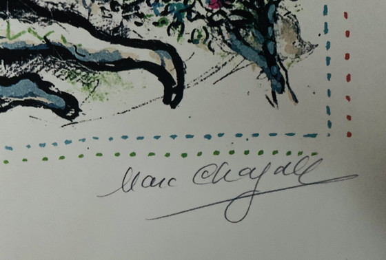 Image 1 of Marc Chagall "Les Saltimbanques" Litografia a colori 1969. La Collection Sorlier 591. Firmata e numerata sulla lastra.