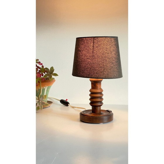 Image 1 of Vintage geometric solid wood lamp, 1960