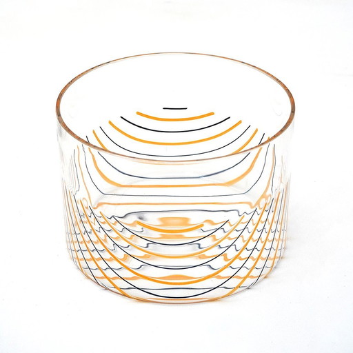 Transparent Vase With Stripes By Rosanna Toso For Fratelli Toso,