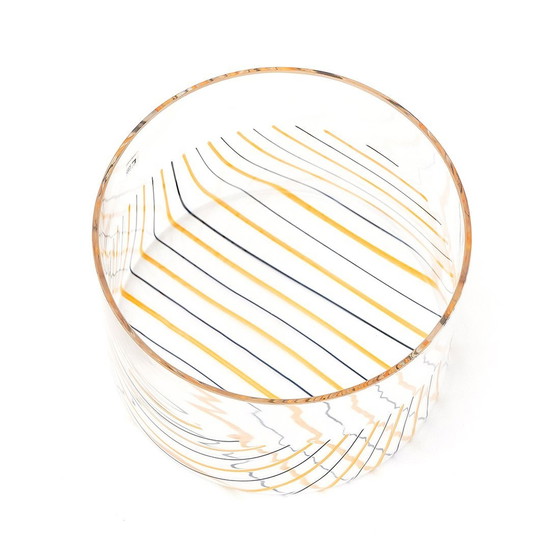 Image 1 of Transparent Vase With Stripes By Rosanna Toso For Fratelli Toso,