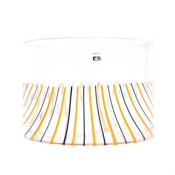 Image 1 of Transparent Vase With Stripes By Rosanna Toso For Fratelli Toso,