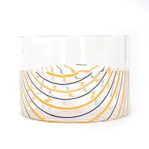 Transparent Vase With Stripes By Rosanna Toso For Fratelli Toso,