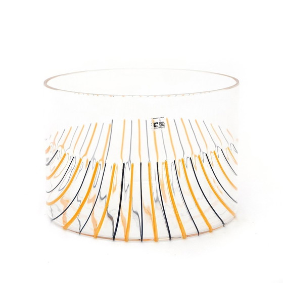 Image 1 of Transparent Vase With Stripes By Rosanna Toso For Fratelli Toso,