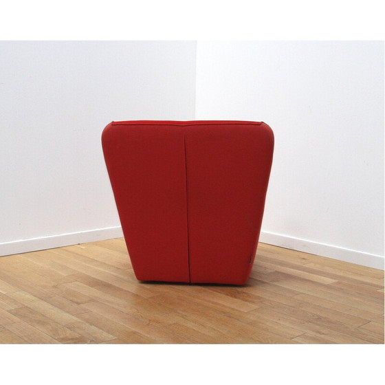 Image 1 of Pair of vintage Tea chairs in red and blue fabric for Sancal, Spain