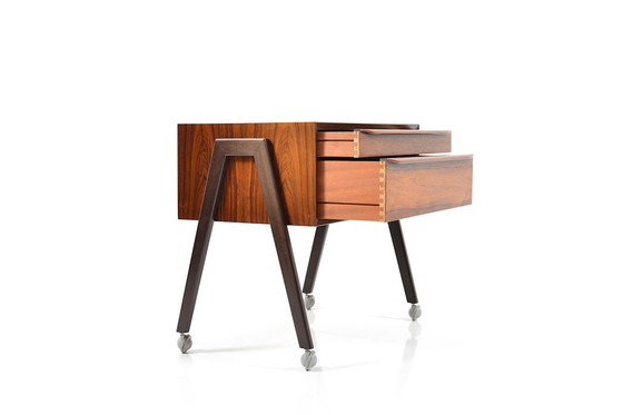 Image 1 of Mid-Century Sewing-Trolley in Rosewood