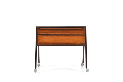 Mid-Century Sewing-Trolley in Rosewood