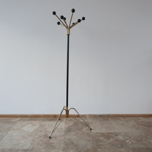 Vintage brass coat rack, Netherlands 1970