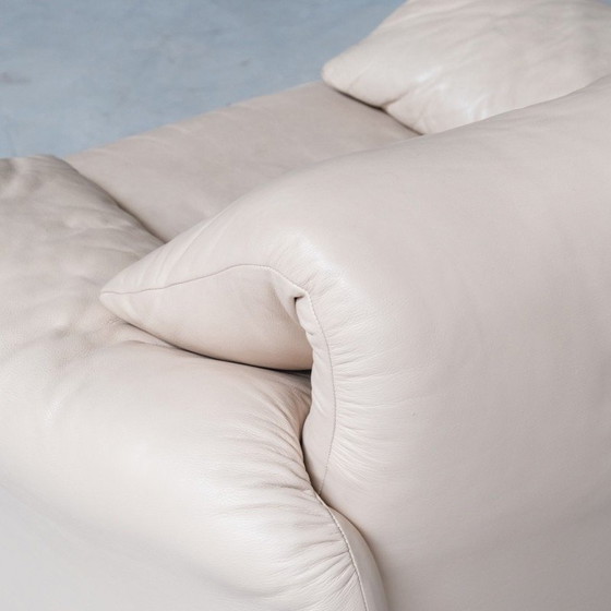 Image 1 of Vintage Maralunga leather living room set by Vico Magistretti for Cassina, Italy 1970s