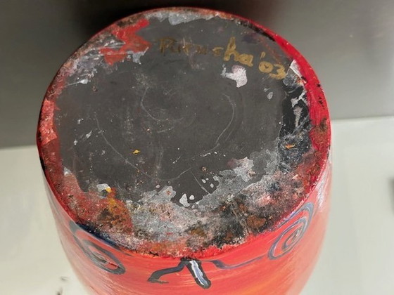 Image 1 of Painted Vase By Visual Artist Purusha Van De Graaf