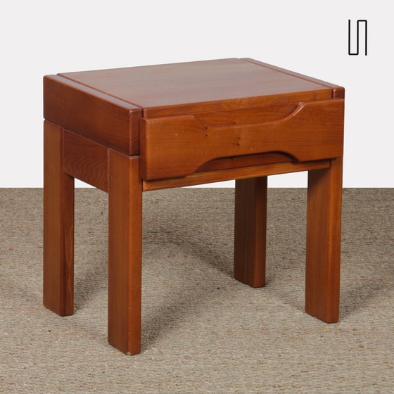 Image 1 of Elm Bedside Table For Maison Regain, 1980