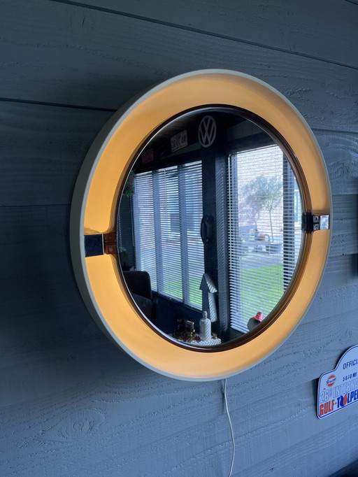 Vintage Space Age Allibert A41 Illuminated Mirror