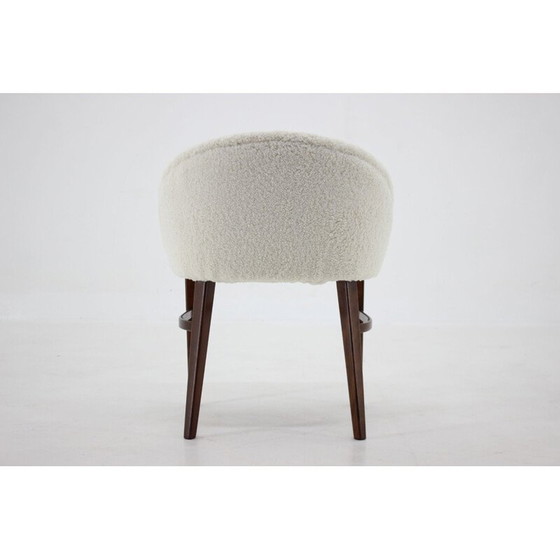 Image 1 of Vintage chair in beech wood and sheepskin fabric, Denmark 1960