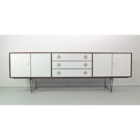 Image 1 of Vintage high sideboard in teak and brass by William Watting for Fristho, Denmark 1950