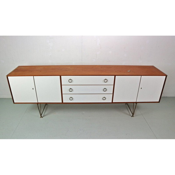 Image 1 of Vintage high sideboard in teak and brass by William Watting for Fristho, Denmark 1950
