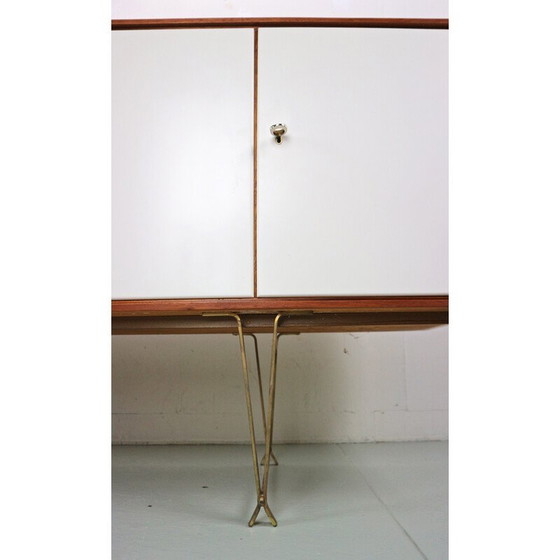 Image 1 of Vintage high sideboard in teak and brass by William Watting for Fristho, Denmark 1950