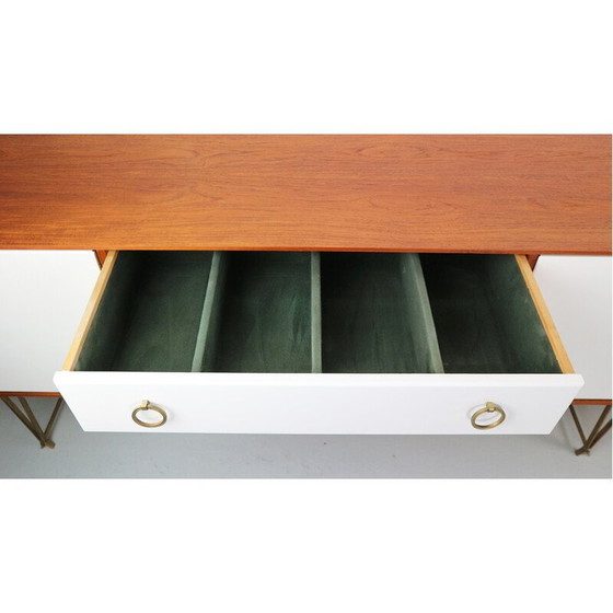 Image 1 of Vintage high sideboard in teak and brass by William Watting for Fristho, Denmark 1950
