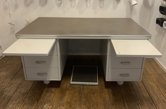 Image 1 of Large Industrial Ahrend Oda Desk With Footrest