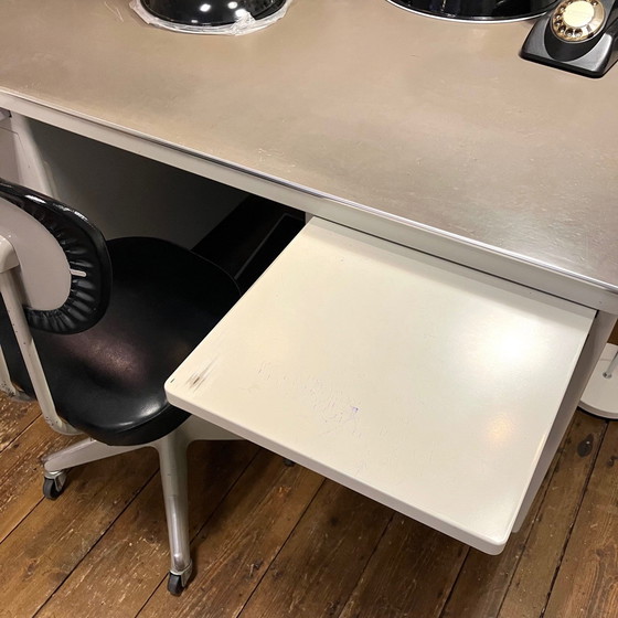 Image 1 of Large Industrial Ahrend Oda Desk With Footrest