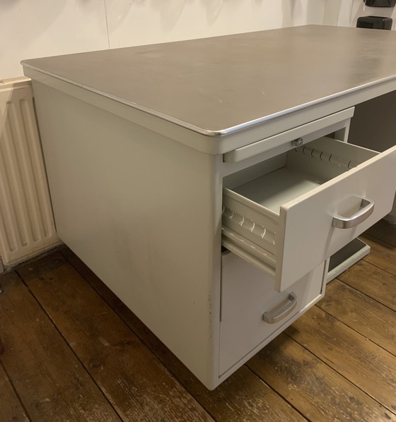 Image 1 of Large Industrial Ahrend Oda Desk With Footrest