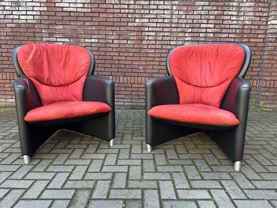 Image 1 of 2x Leolux Excalibur Armchairs