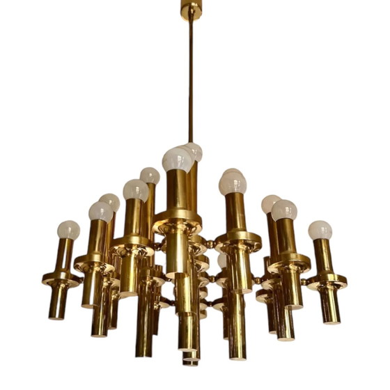 Image 1 of Gaetano Sciolari copper chandelier