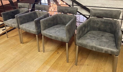 4x L'ancora leather armchairs