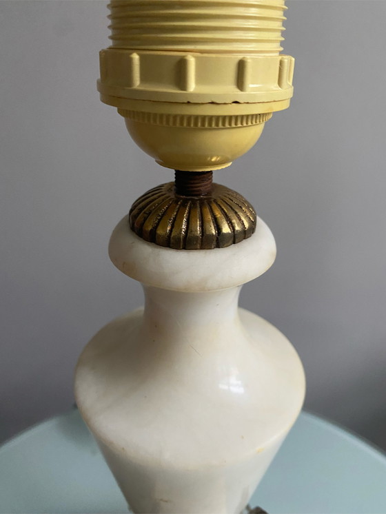 Image 1 of Art Deco marble brass table lamp