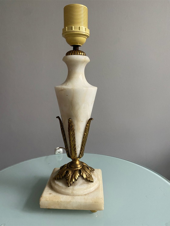 Image 1 of Art Deco marble brass table lamp