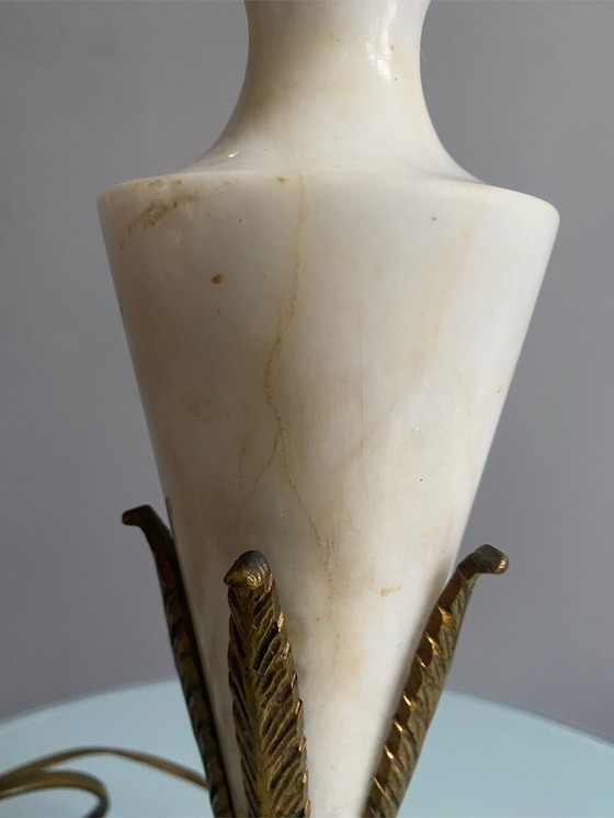 Image 1 of Art Deco marble brass table lamp