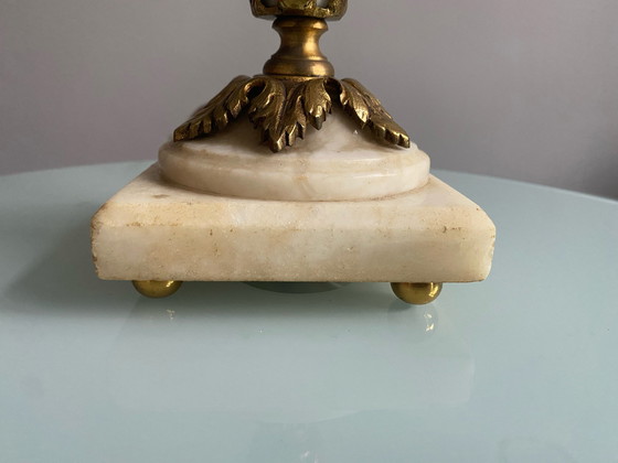 Image 1 of Art Deco marble brass table lamp