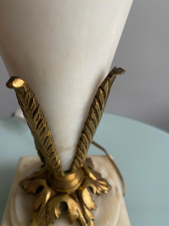 Image 1 of Art Deco marble brass table lamp