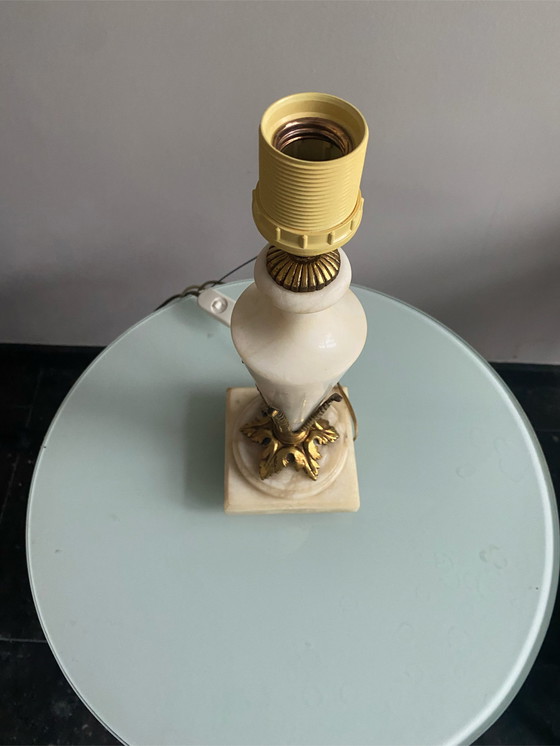 Image 1 of Art Deco marble brass table lamp