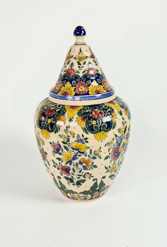 Image 1 of Oud Delft - Nijmegen - Vase XL - Polychrome - 2e moitié du 20e siècle