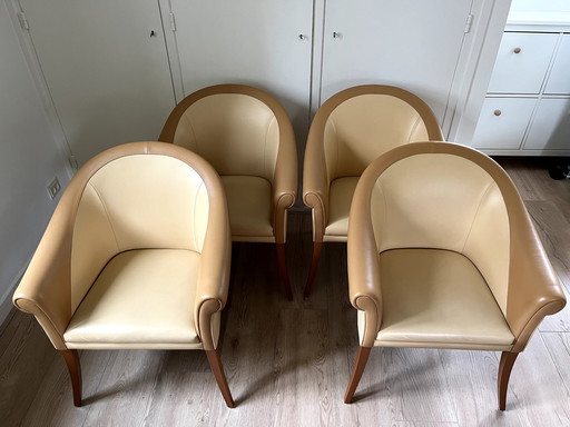 4 x Poltrona Frau Sinan Armchair chaises de salle à manger