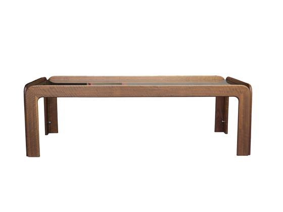 Image 1 of Scandinavian Wood and smoked glass coffee table