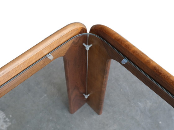 Image 1 of Scandinavian Wood and smoked glass coffee table