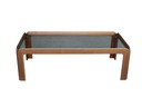 Table basse scandinave en bois et verre fumé